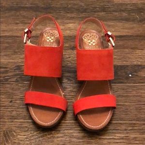 Vince Camuto Orange Nubuck Heels
